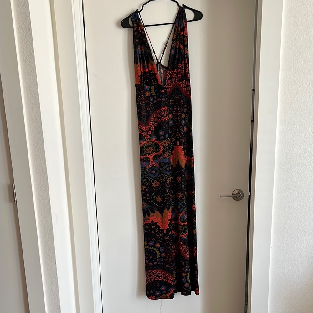 Elegant Multicolor Halter Maxi Dress